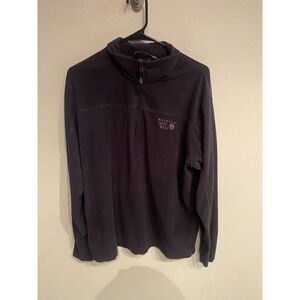 Mountain Hardwear Mens Large Lightweight Cotton Half zip Pullover Jacket Black